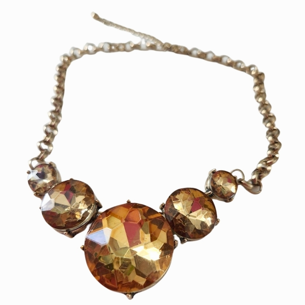 Gold Crystal Bib Necklace